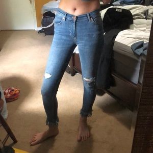 Free People Great Height Frayed Skinny Jeans